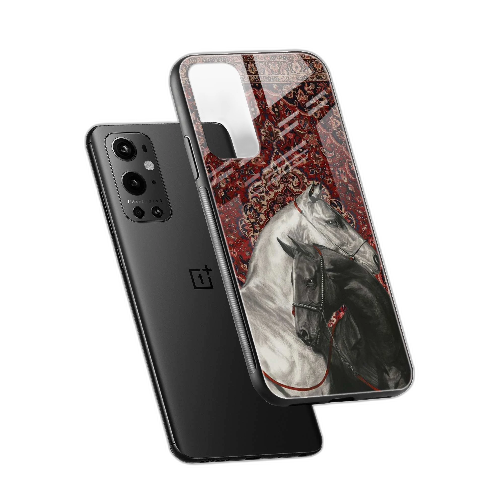 Black And White Horse OnePlus 9 Pro Back Cover view 2