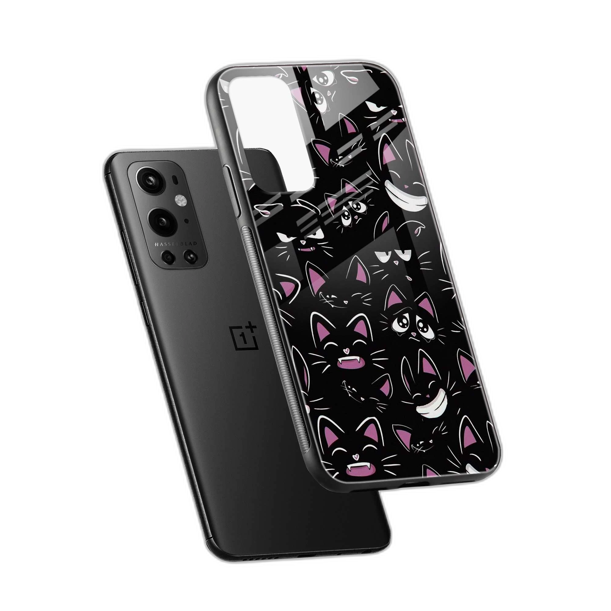 Cute Black Cat OnePlus 9 Pro Back Cover view 2