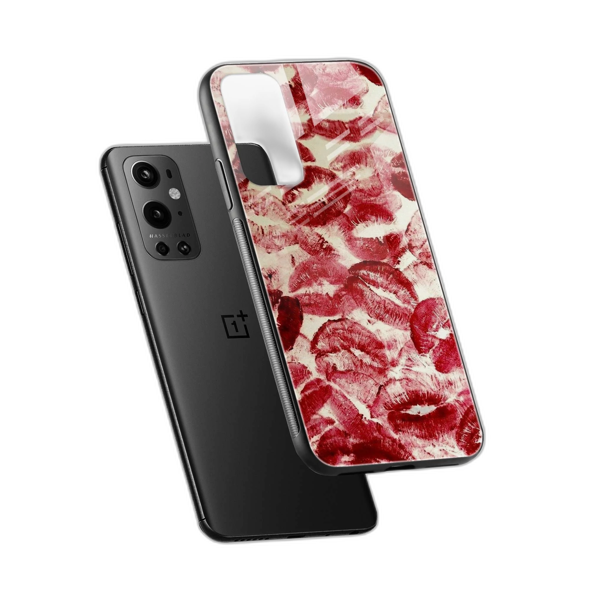 Lipstick Kiss Print OnePlus 9 Pro Back Cover view 2
