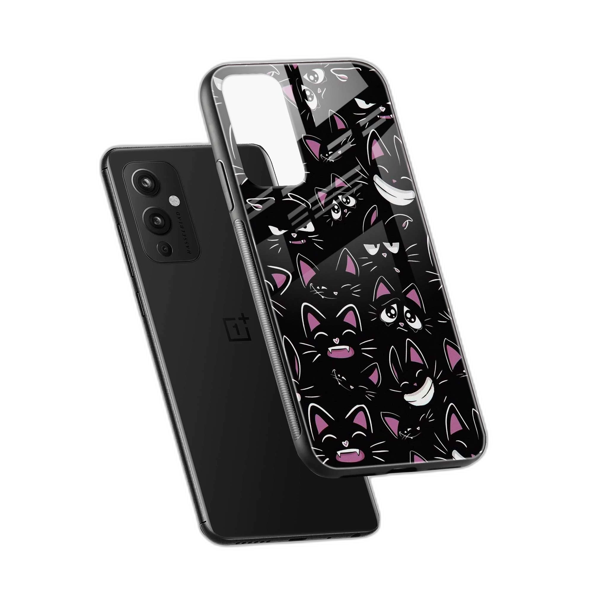 Cute Black Cat OnePlus 9 Back Cover view 2