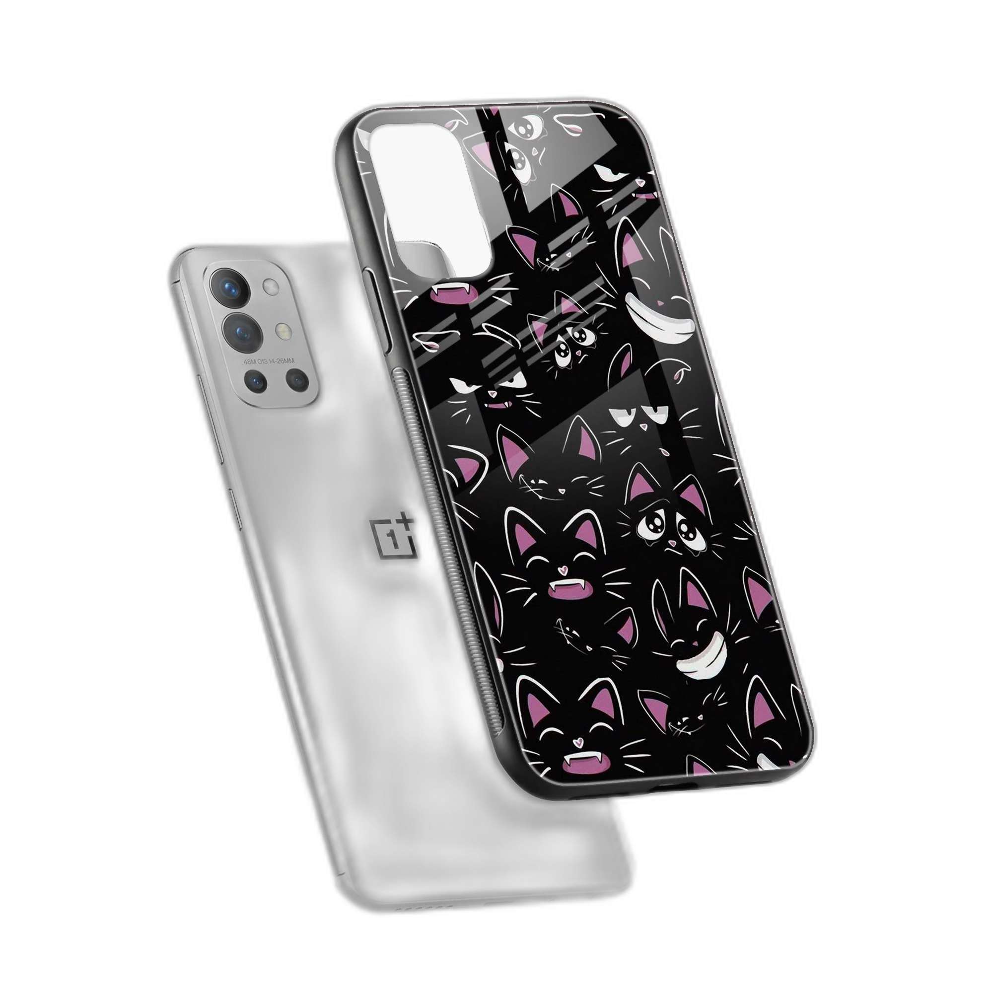 Cute Black Cat OnePlus 9r Back Cover view 2