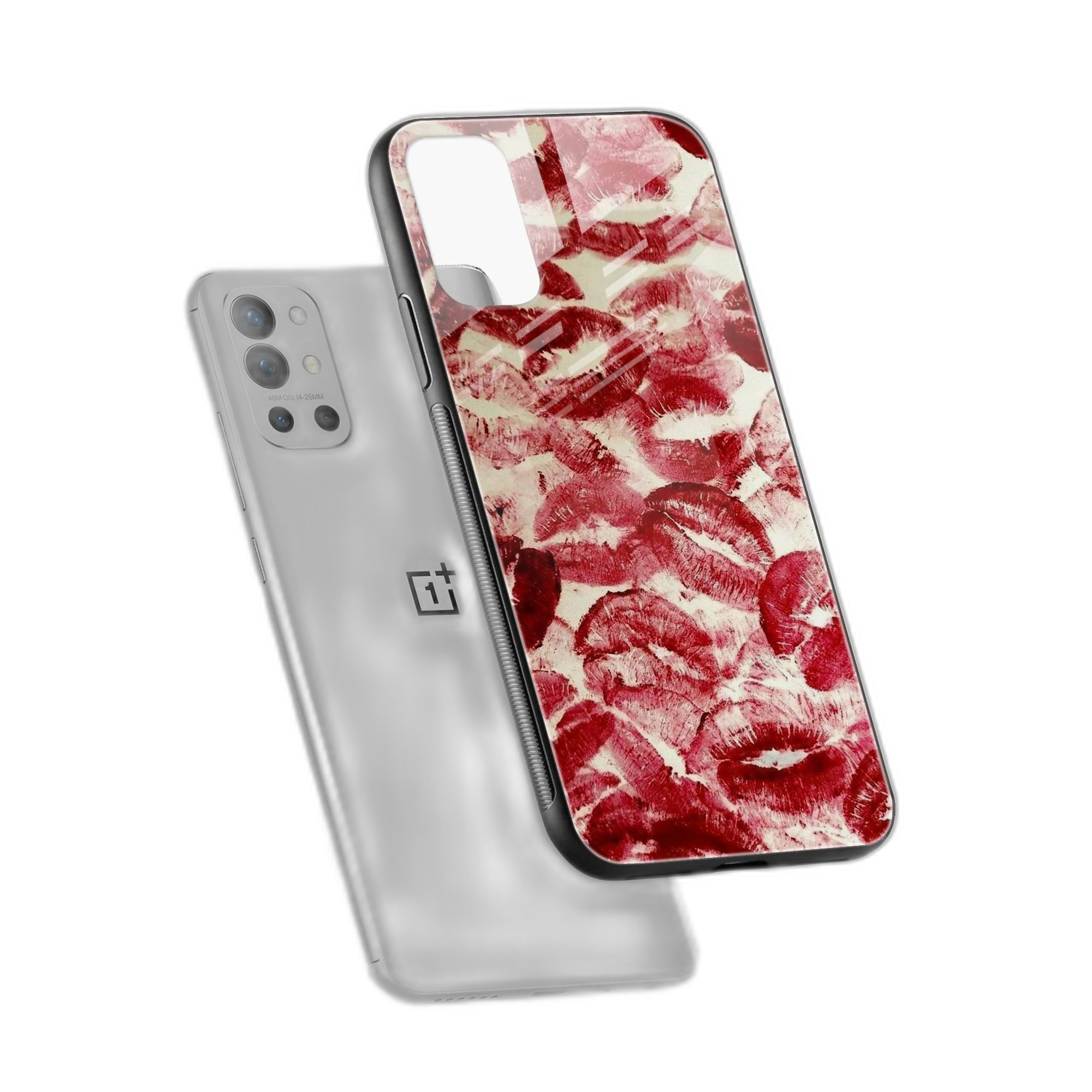 Lipstick Kiss Print OnePlus 9r Back Cover view 2