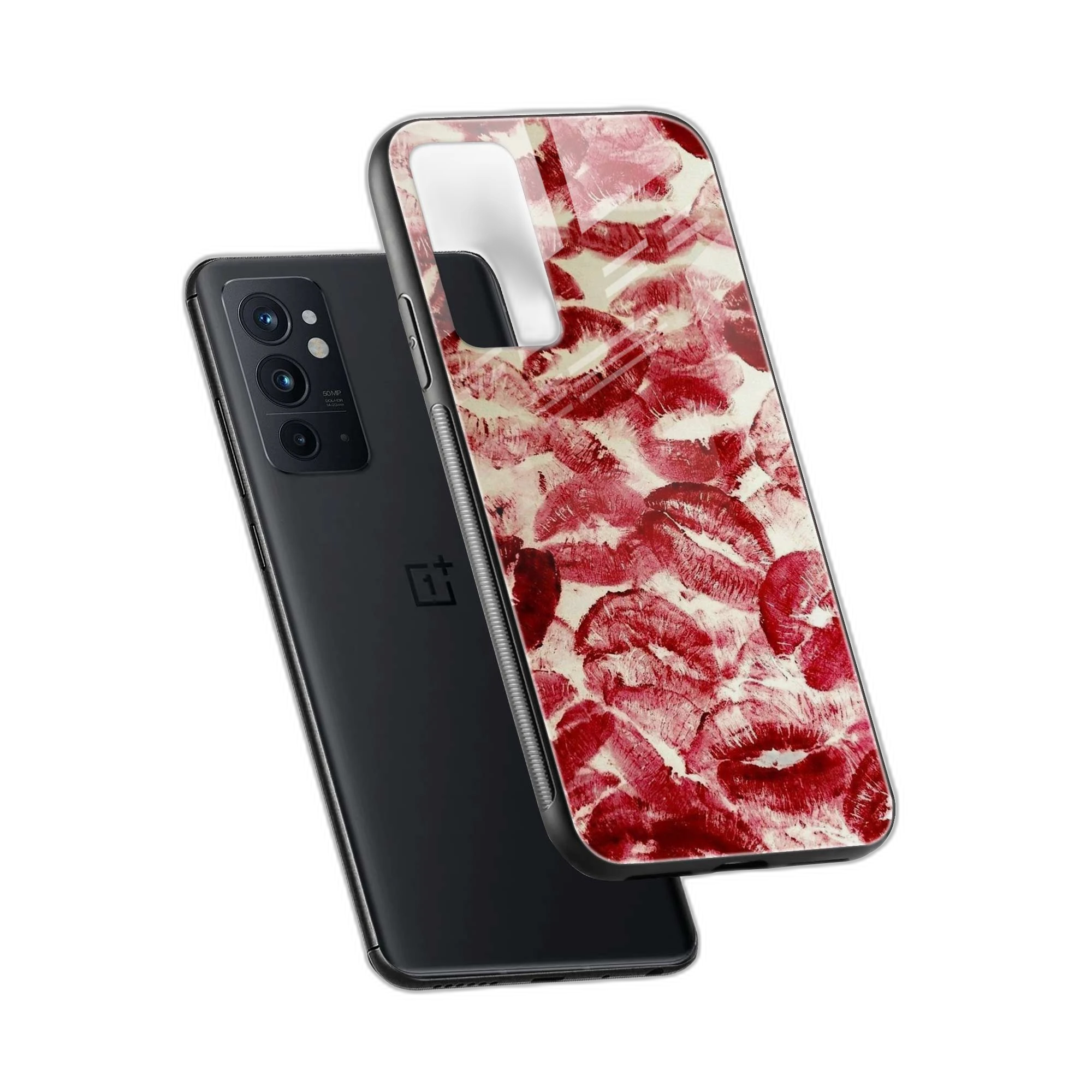 Lipstick Kiss Print OnePlus 9RT Back Cover view 2
