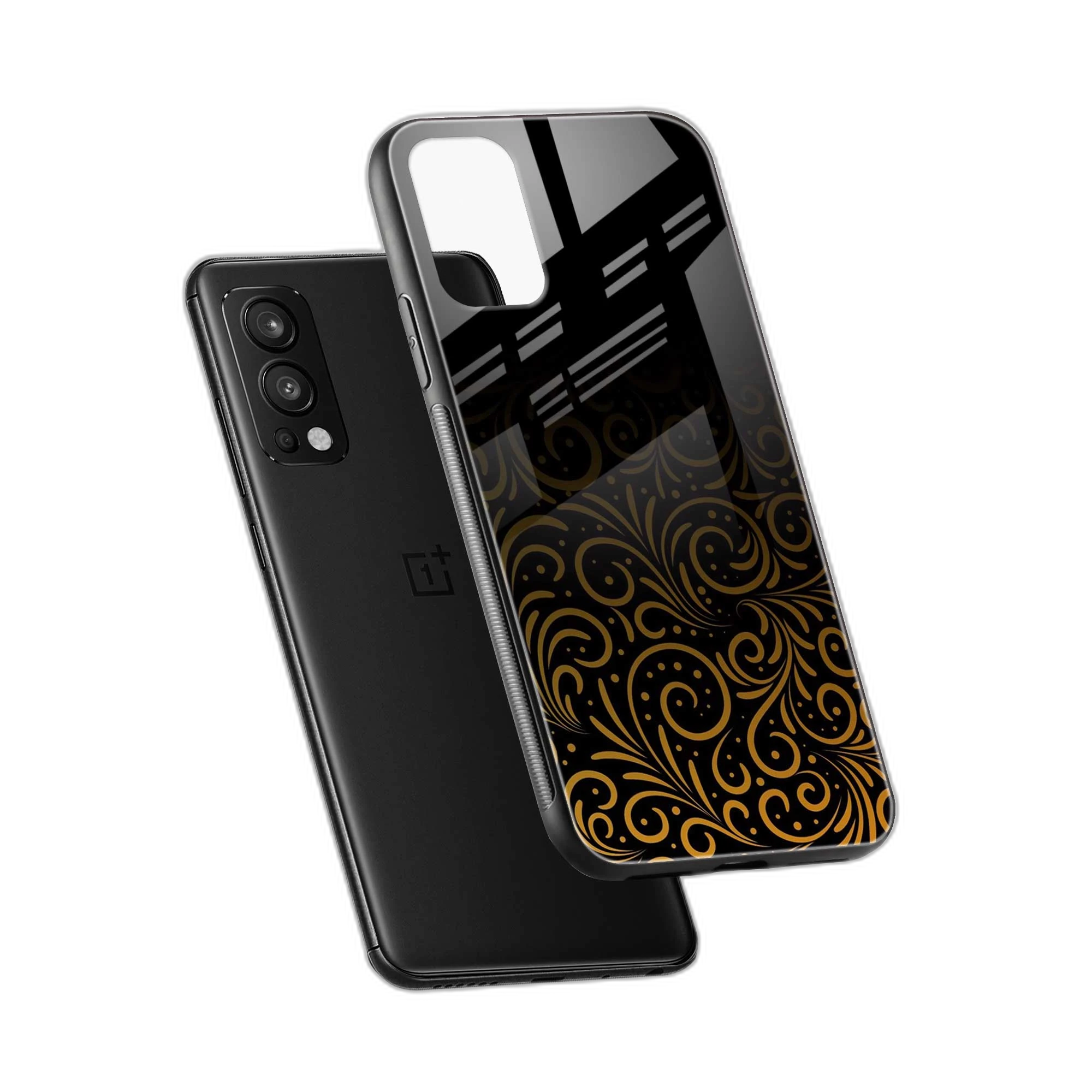 Golden Swirl OnePlus Nord 2 Back Cover view 2