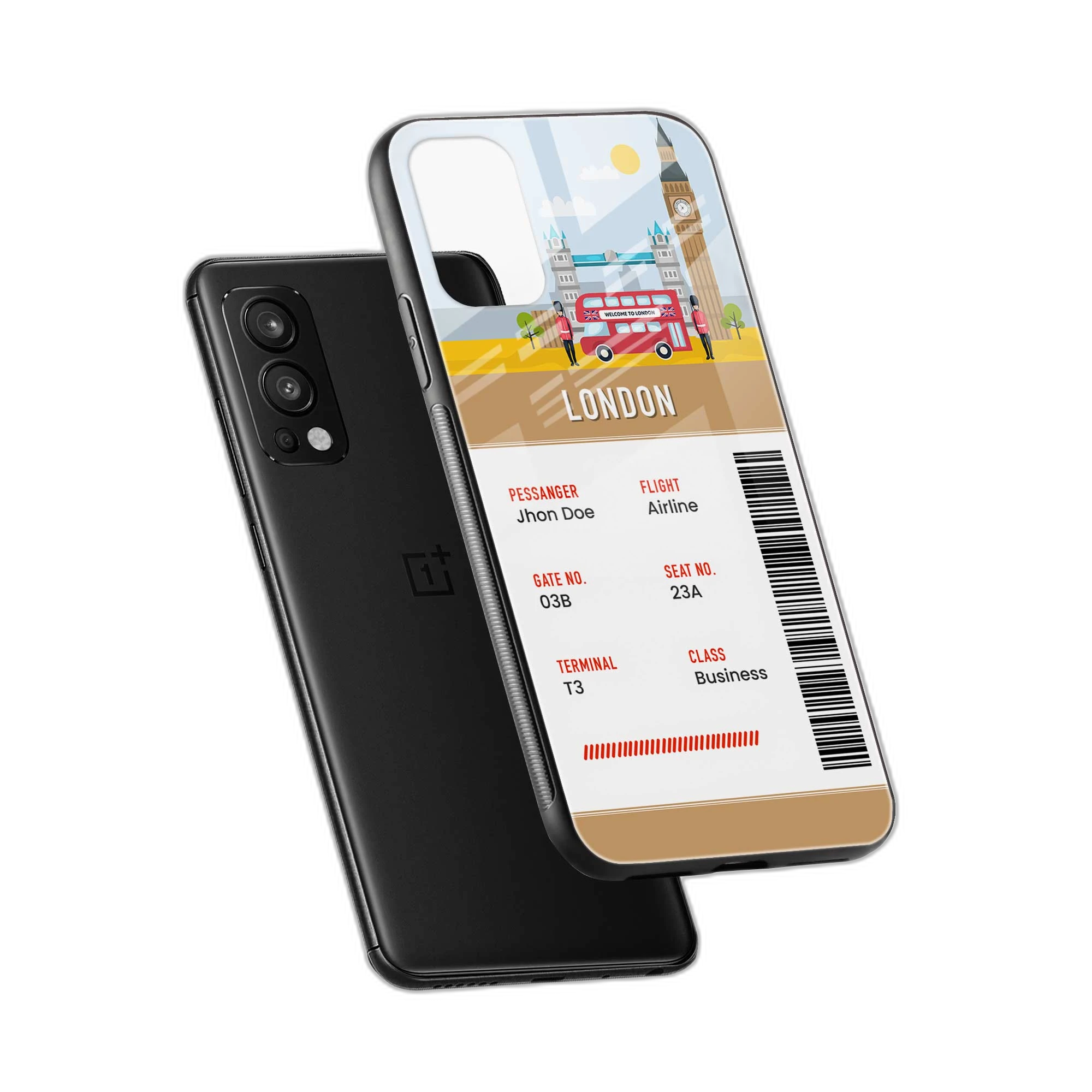 London Boarding Pass OnePlus Nord 2 Back Cover view 2