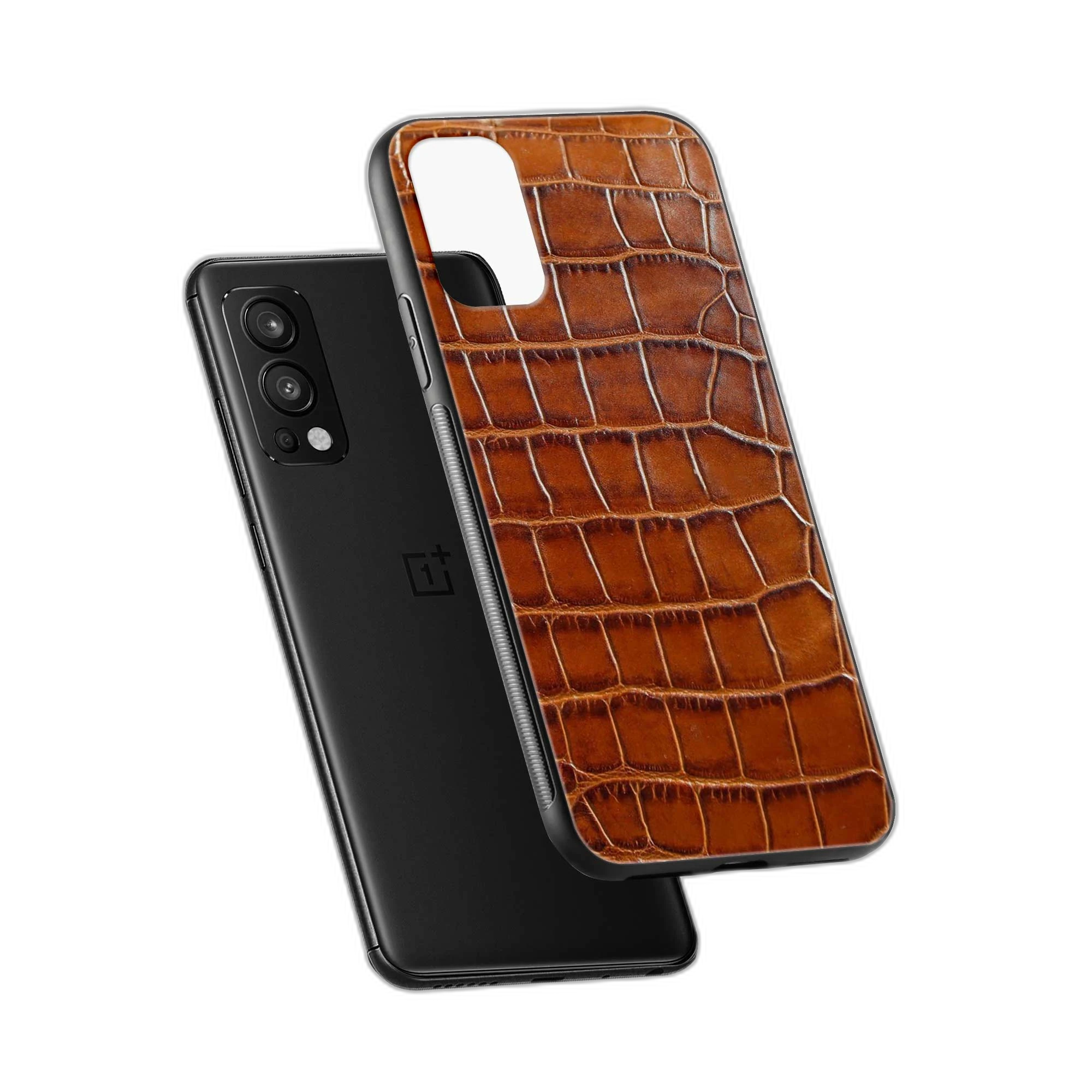 Tan Croco Leather OnePlus Nord 2 Back Cover view 2