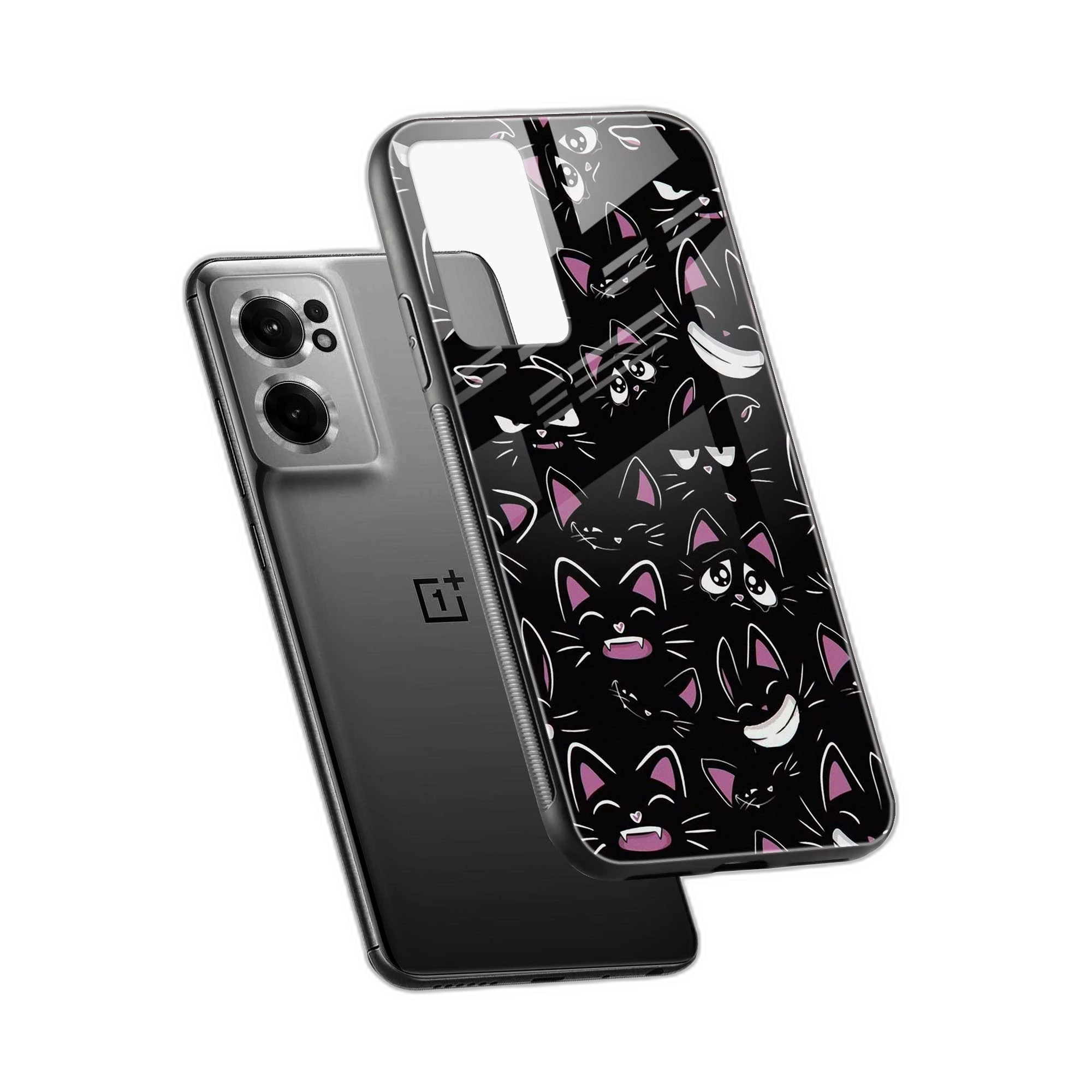 Cute Black Cat OnePlus Nord CE 2 Back Cover view 2