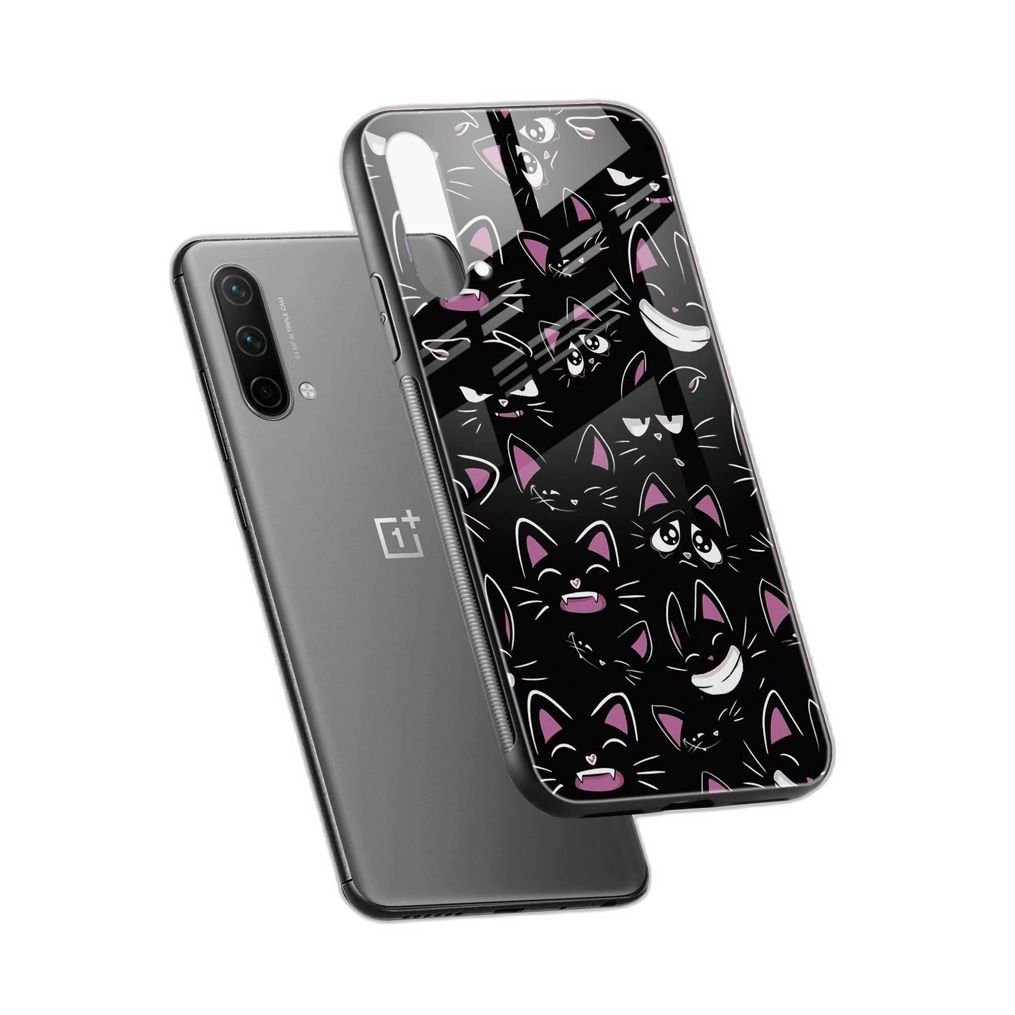 Cute Black Cat OnePlus Nord CE 5G Back Cover view 2