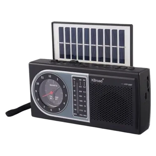 KTF-2207 Wireless Multimedia Solar Speaker With Clock