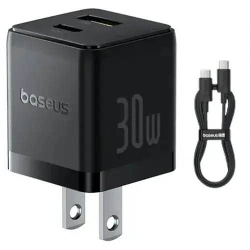 Baseus Palm Series Fast Charger U+C 30W US With USB-C To USB-C Cable