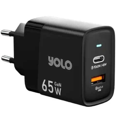 Yolo Y-651 GaN Charger 65W With Type-C To Type-C Cable