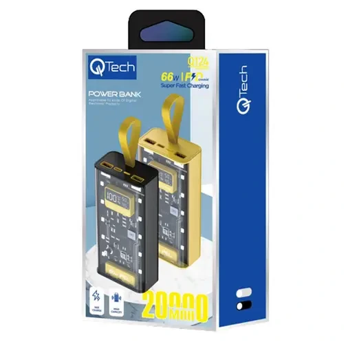 Qtech Q124 Super Fast Charging 66W Power Bank 20000mAh