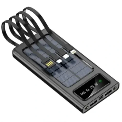 Urpin P22 Solar Power Bank 4-Charging Cables 10000mAh