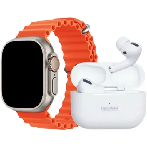Haino Teko GP8 Ultra Smart Watch with Bluetooth Wireless Earphone Combo
