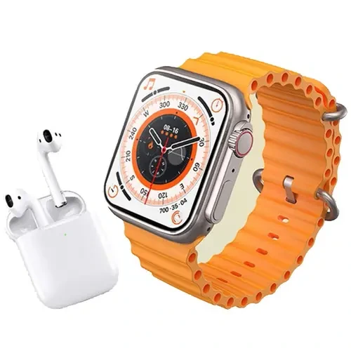 I8 Ultra Smart Watch with TWS Earphones (2 Straps in 1)