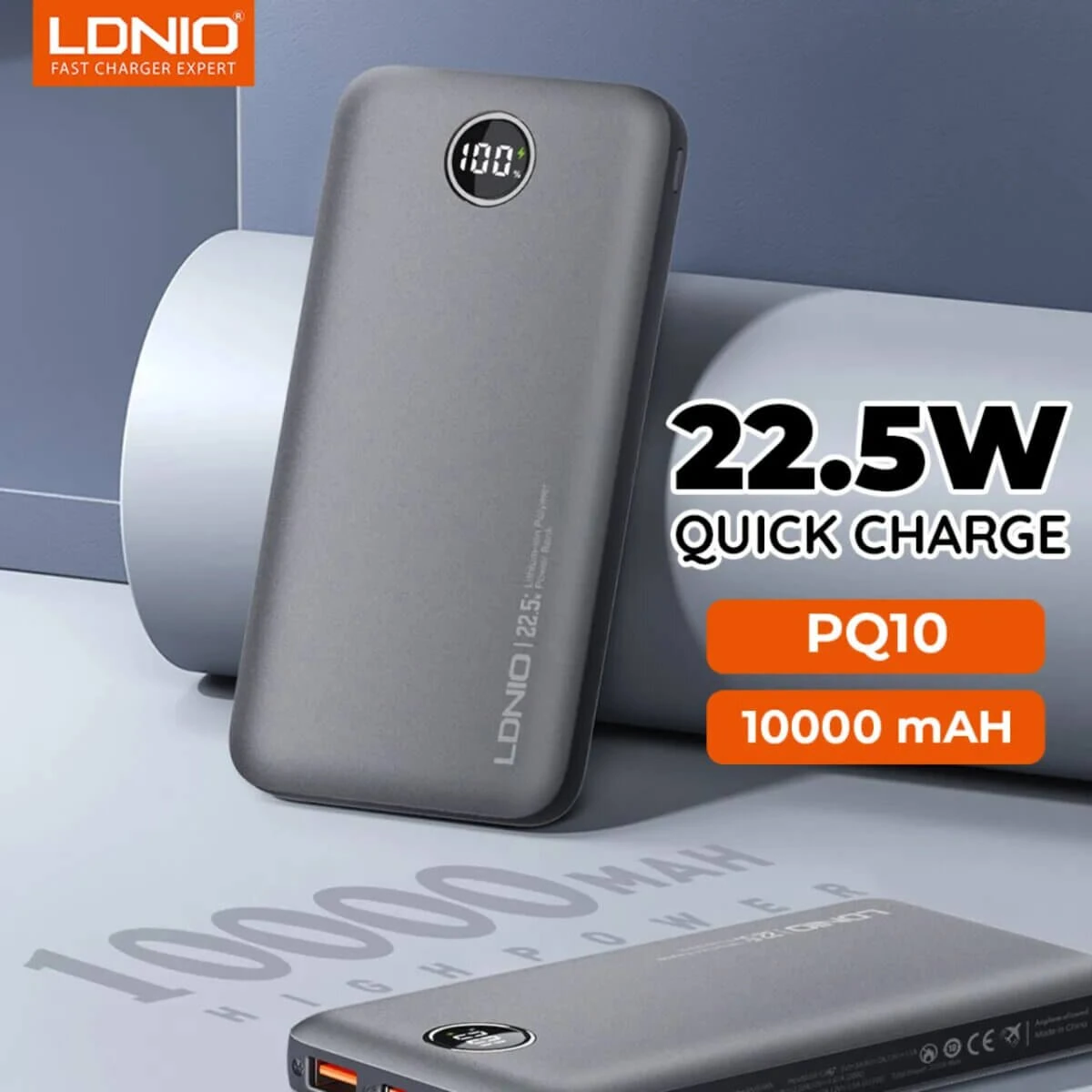 Ldnio PQ10 10000mAh Ultra Slim Led Digital Display Power Bank