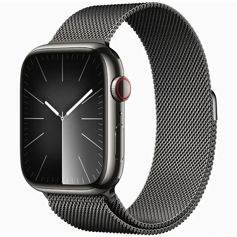 Apple Watch Series 9 45mm Stainless Steel Case with Milanese Loop – Black