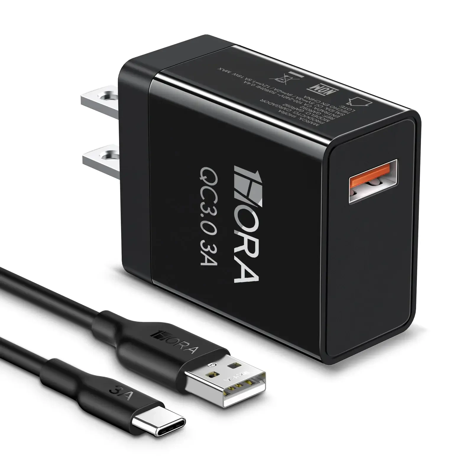 1HORA Fast Charger 18W 1U with USB to Type-C Cable – GAR092