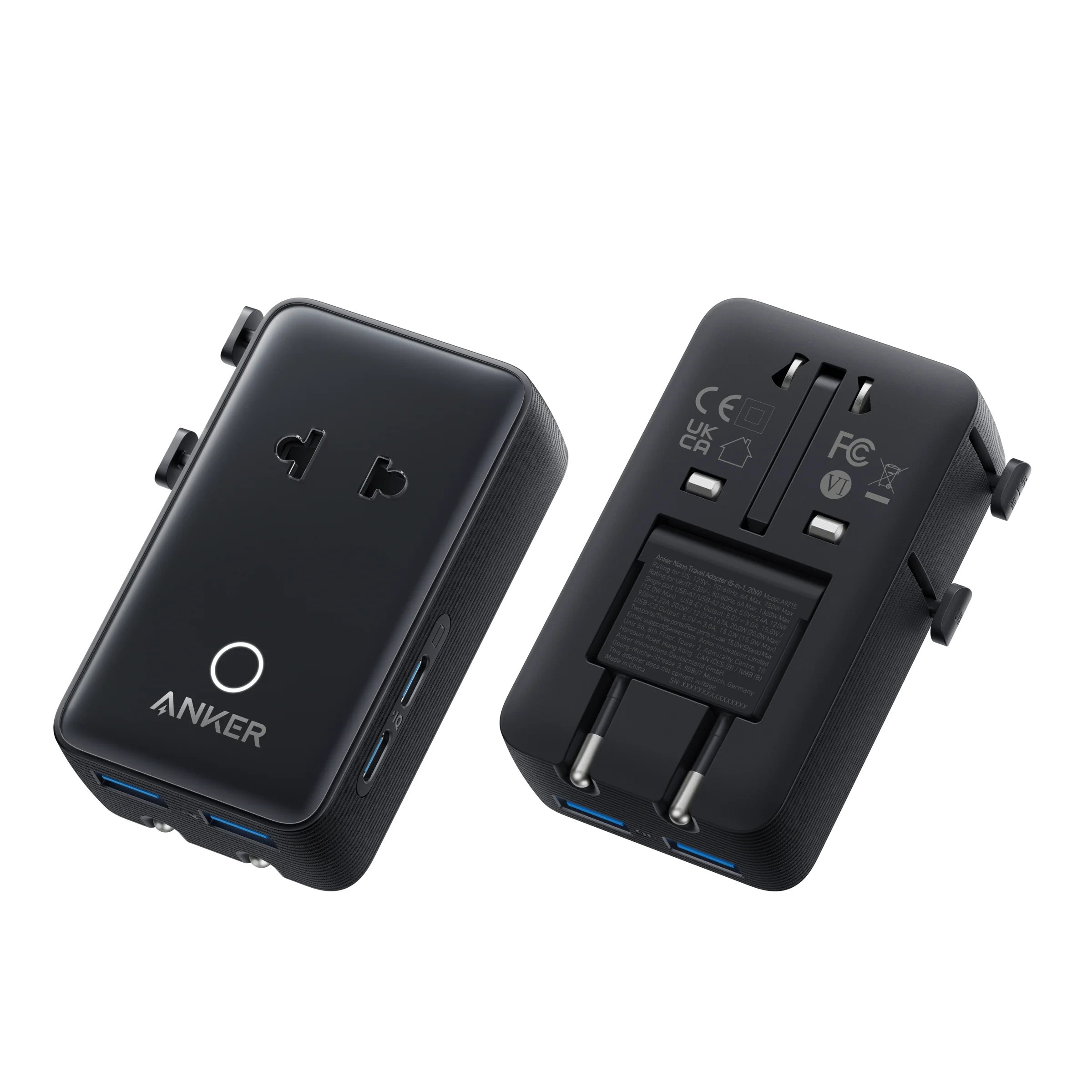 Anker Nano Travel Adapter 5-Port Power Adapter – A9215