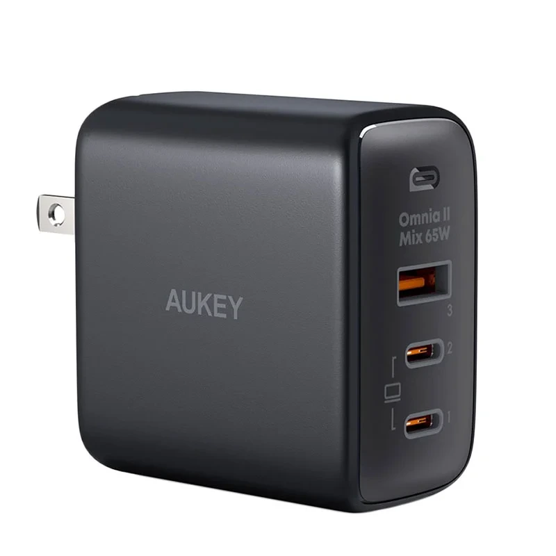AUKEY Omnia II Mix 65W 3-Port PD Wall Charger with GaN Power Tech – PA-B6T