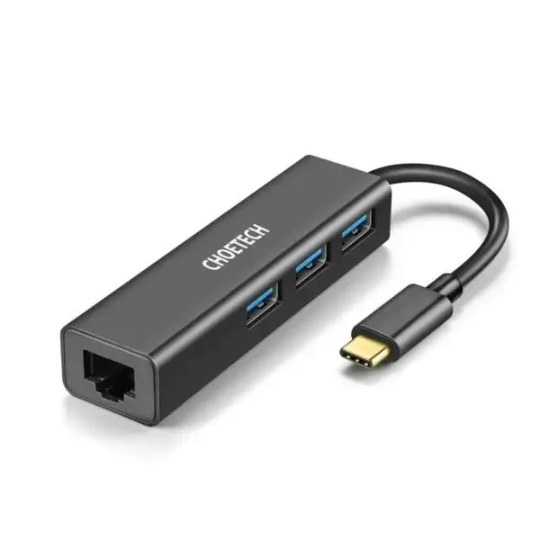 Chotech HUB-U02 USB C Ethernet HUB, Lan Network Aadapter