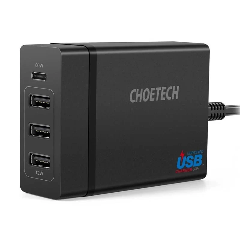 Choetech PD 72W 4-Port Desktop with 1.5m US Power line Black – PD72