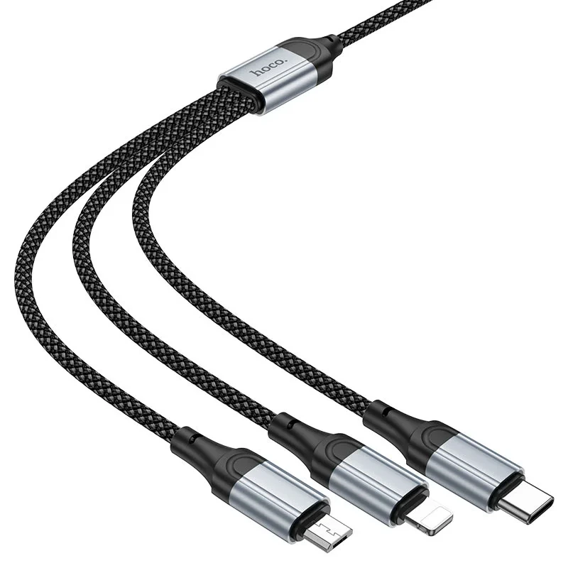HOCO X102 USB to iP / Micro-USB / Type-C Data Cable 1.0m