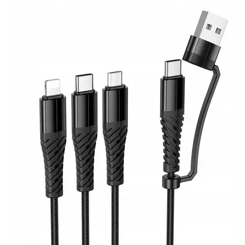 Hoco X123 Victory 3-in-1 charging cable(USB/C to iP+C+Micro)