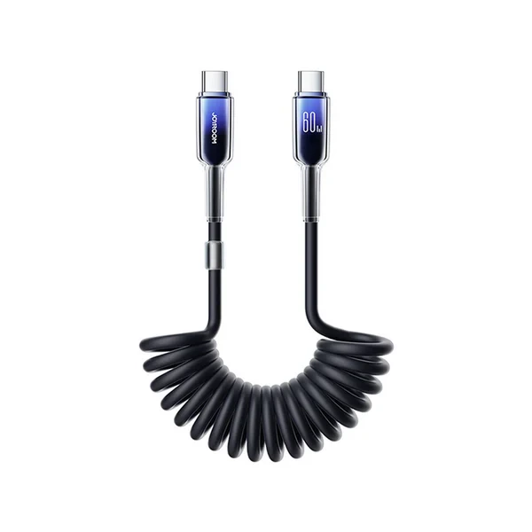 Joyroom S-A43 Coiled Fast Charging Data Cable Type C To Type C 1.5m Black