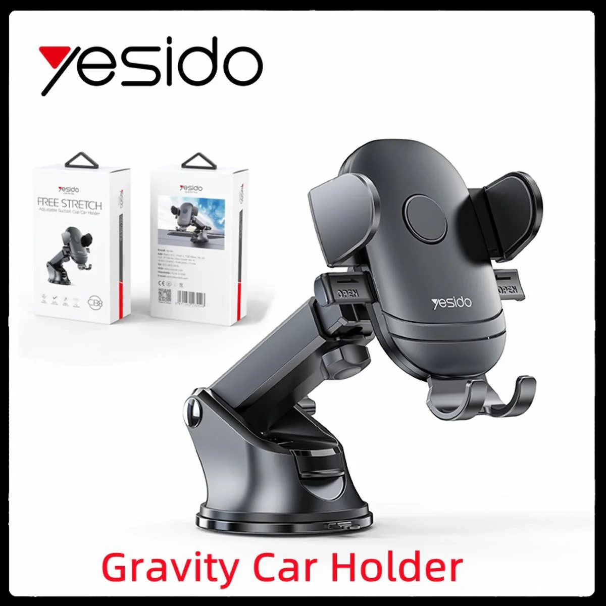 Yesido Adjustable Suction Cup Car Holder for Easy Mounting